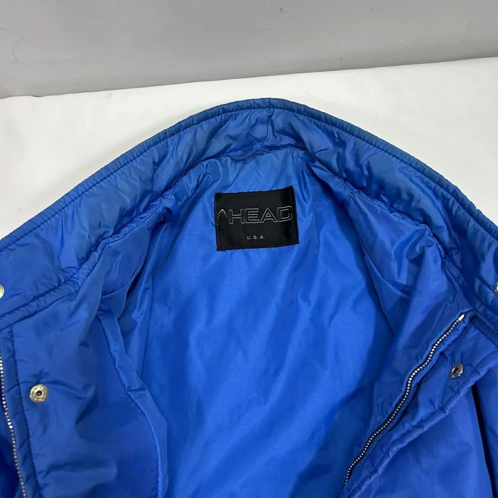 Vintage Head Sportswear Blue & Yellow Ski Jacket Winter Sports Coat Neon Accents - Image 8