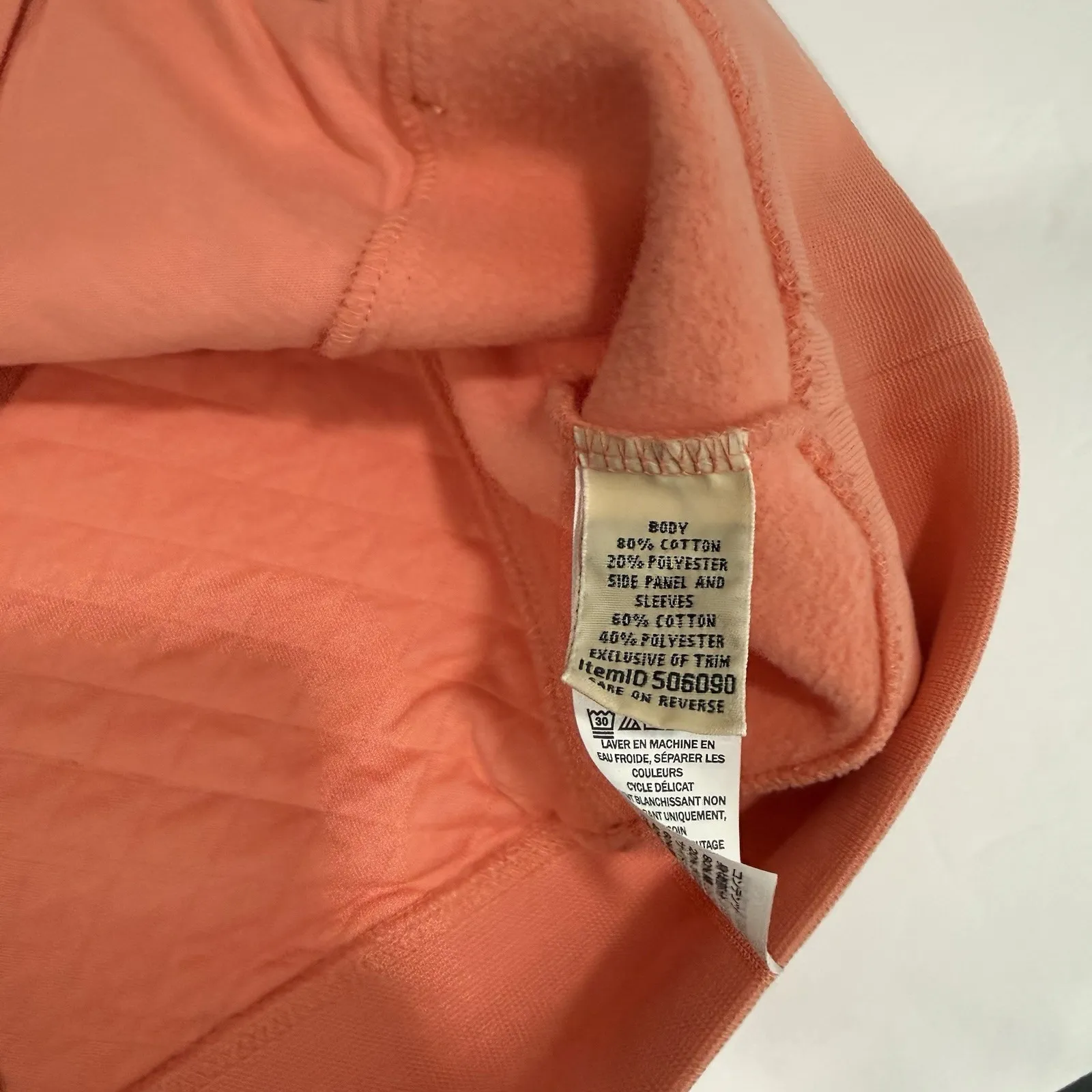 LL Bean Coral Quilted 1/4 Zip Pullover Sweatshirt Pockets Size SMALL PETITE - Image 10