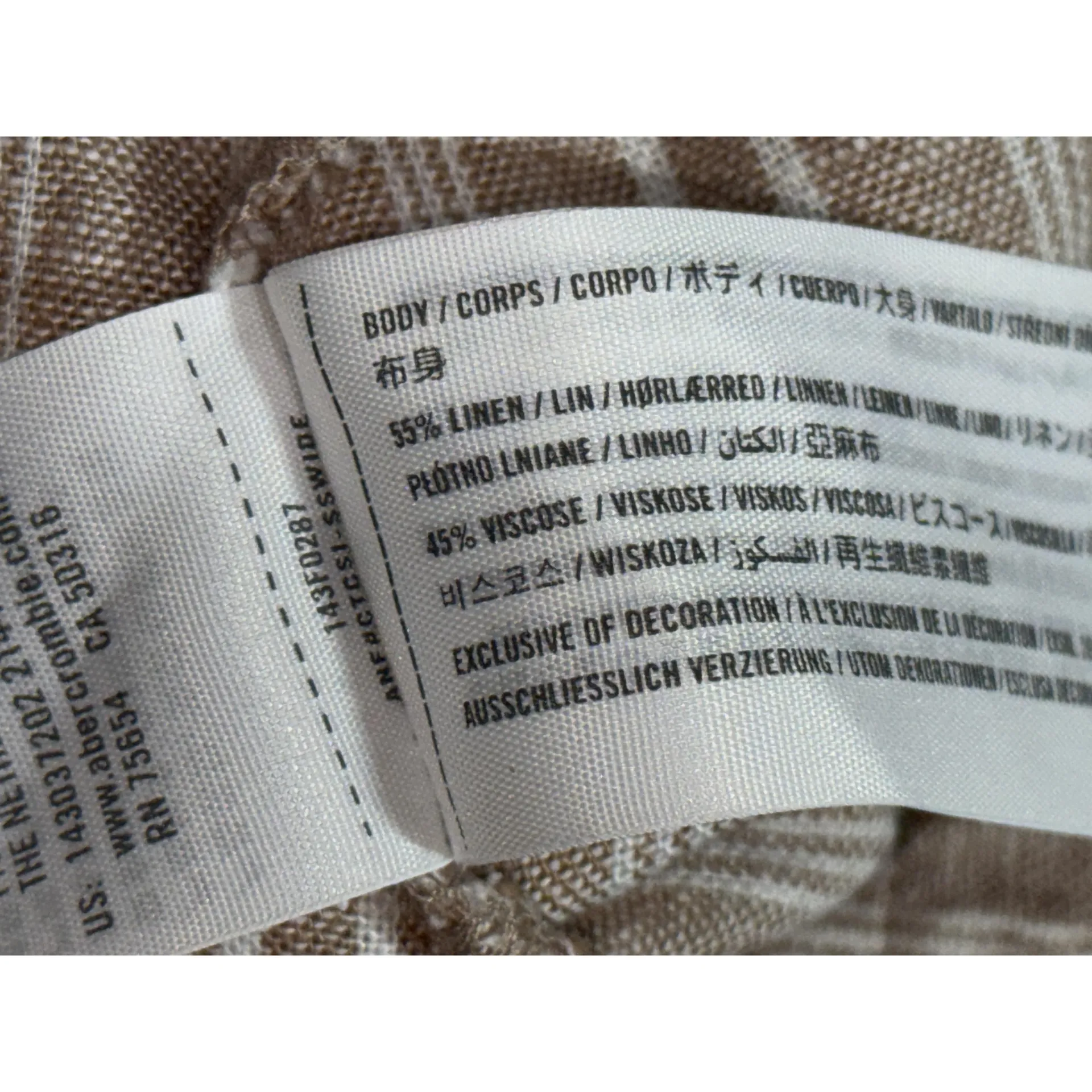 NEW Abercrombie & Fitch White Tan Striped Linen Ruffle Wrap Mini Skirt Size XS - Image 6