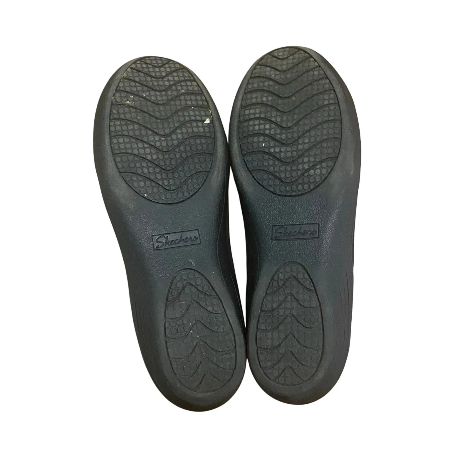 Skechers Black Wedge Flats Air Cooled Memory Foam Size 7 Comfort Work Travel - Image 5