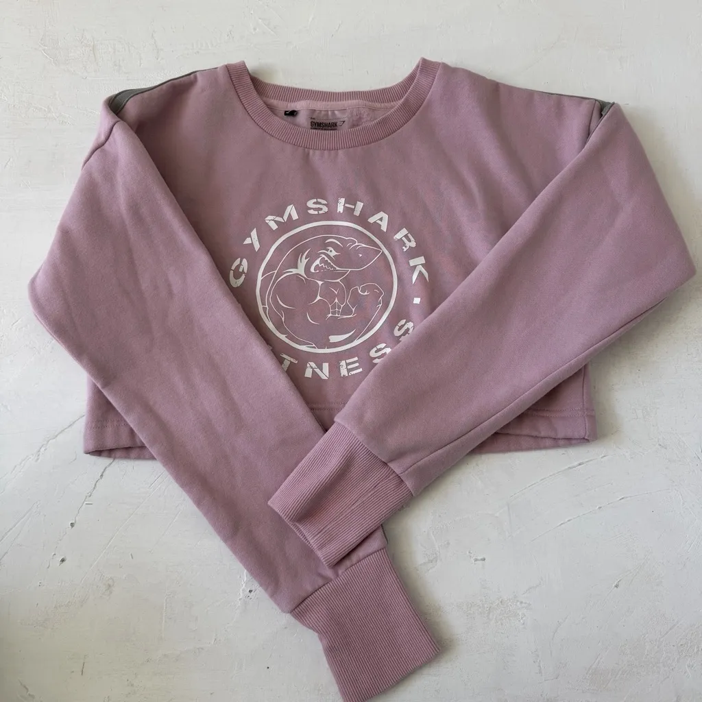 Gymshark Legacy Fitness Cropped Sweater in Light Purple Womens Size M - Image 4