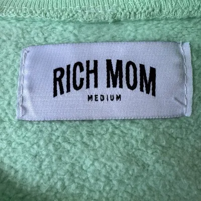Rich Mom Miami Crewneck Cotton Sweatshirt Mint Green Petal Pink Pastel Medium‎ - Image 5