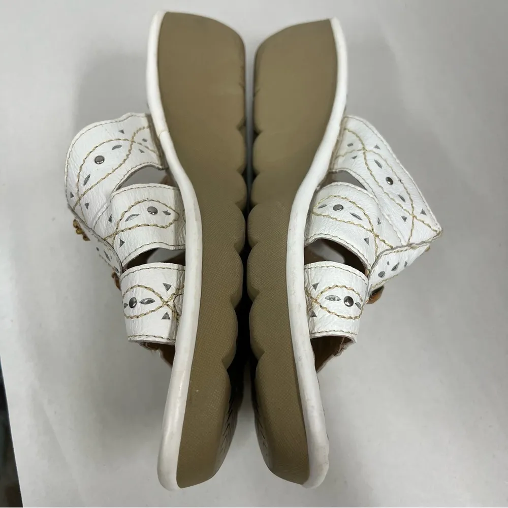 Earth Spirit Sandals Womens Sz 8 Monica Casual Slip On Slide white Leather Open - Image 6