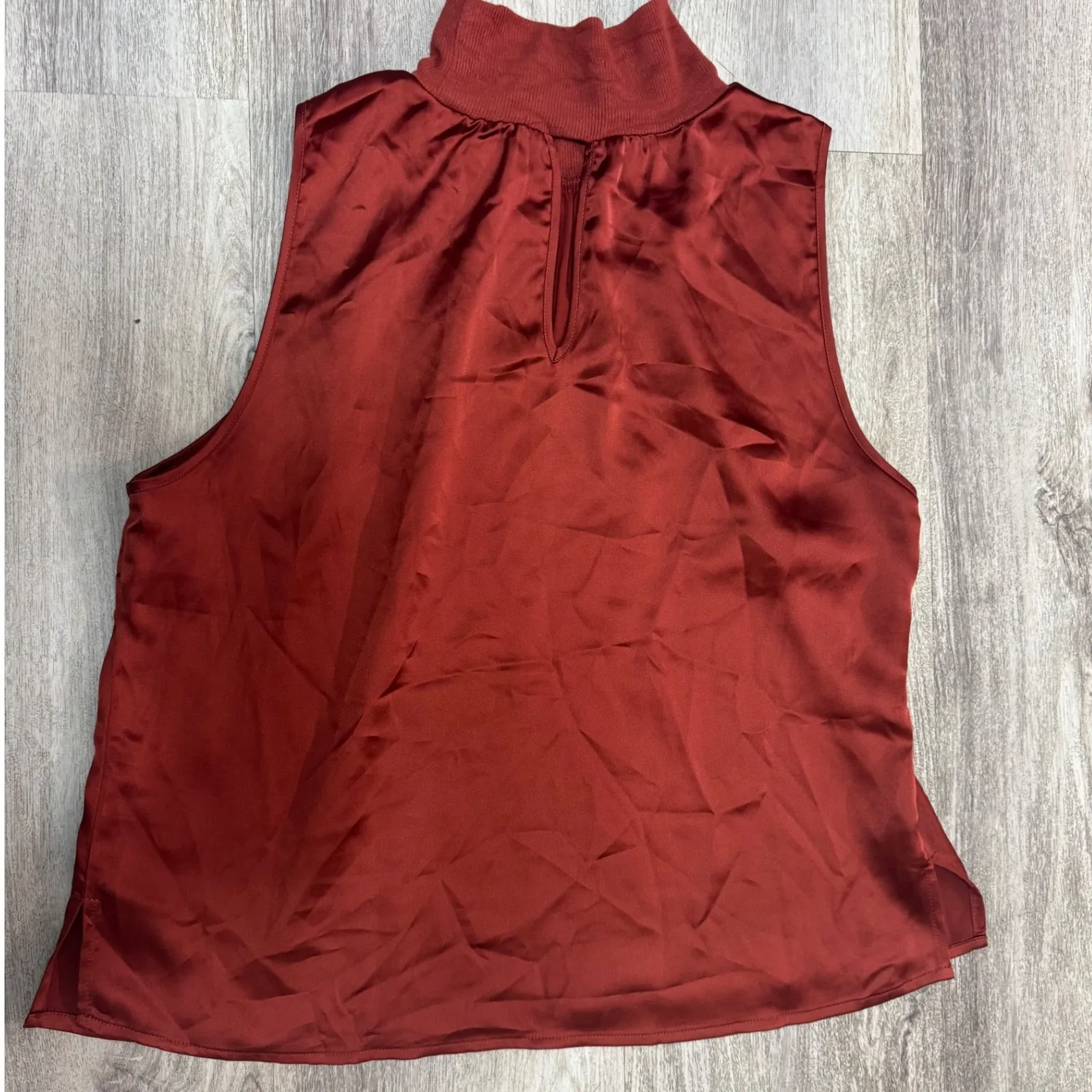 BAILEY/44 Rust Red Sleeveless Mock Neck‎ Blouse Top Women's XL - Image 2