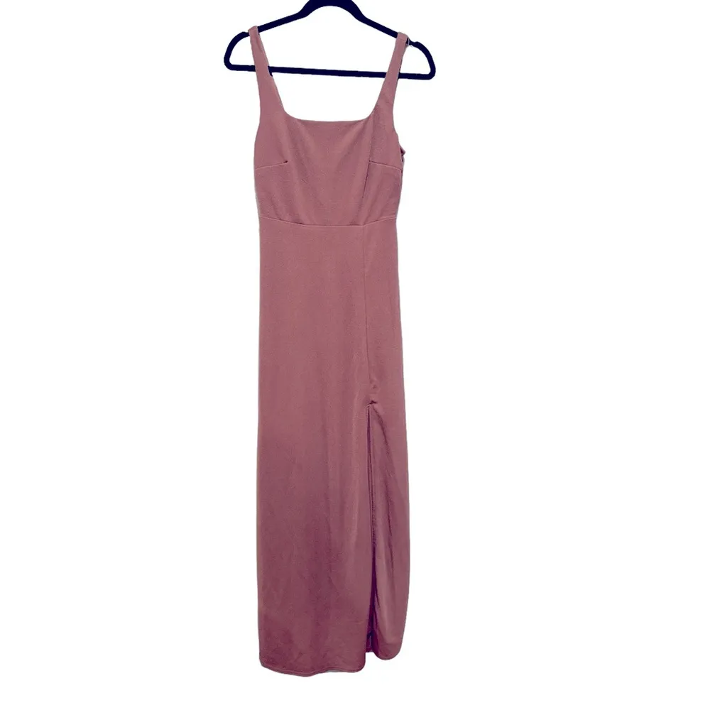 BIRDY GREY MAUVE PINK MAXI SPLIT LEG GOWN S - Image 5