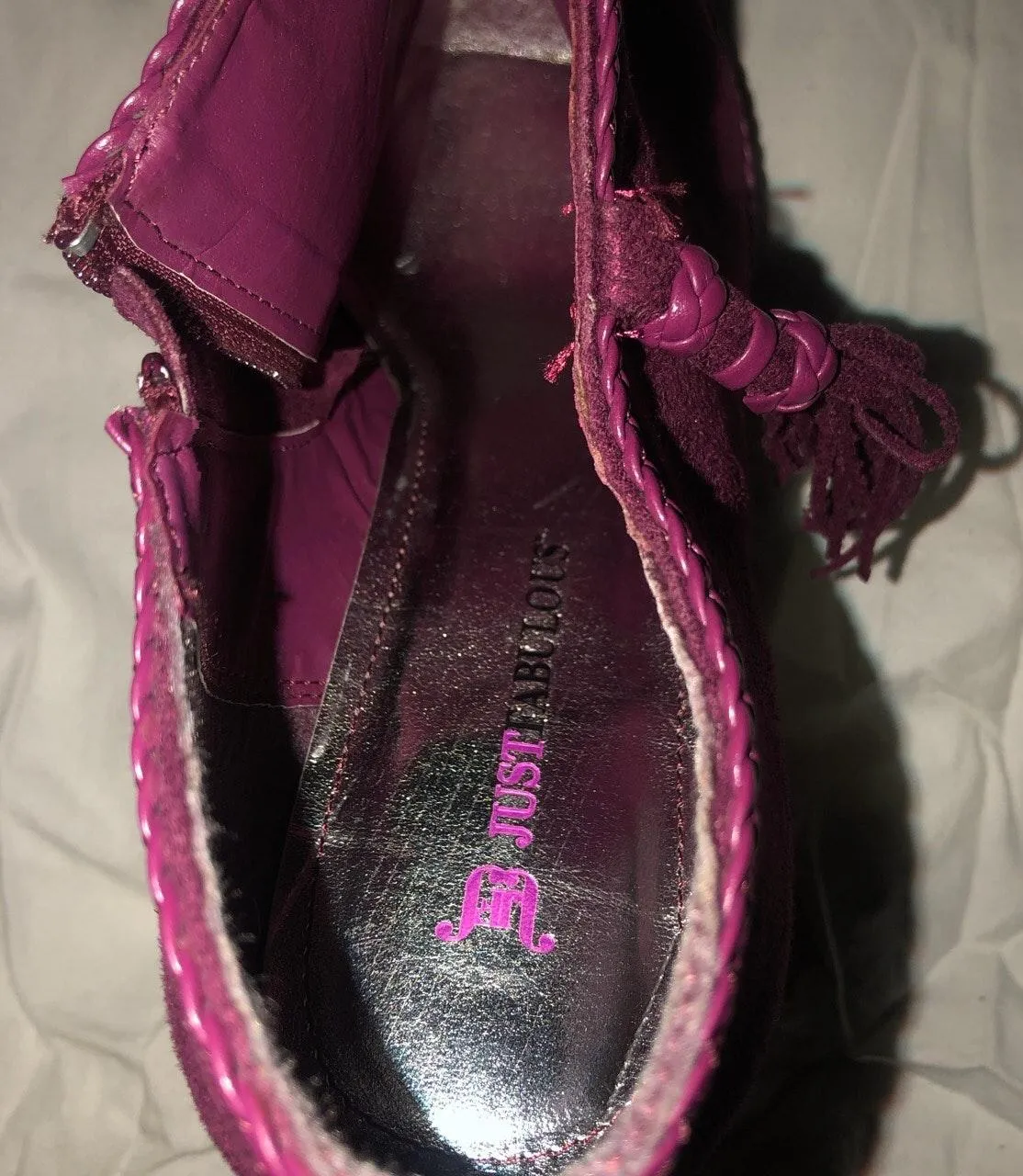 JustFab Burgundy Platform Heels - Image 3