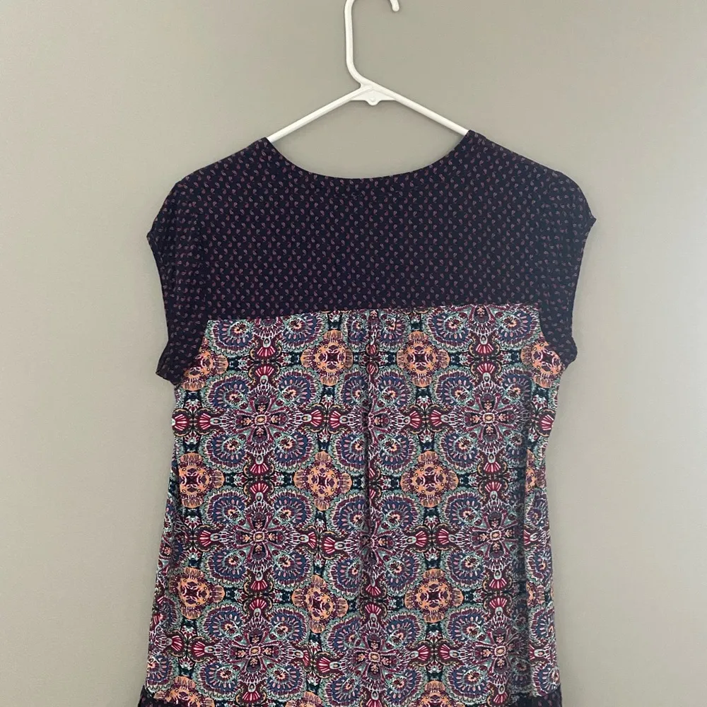 DR2 Daniel Rainn small multicolored patterned Blouse boho bohemian Blue - Image 3