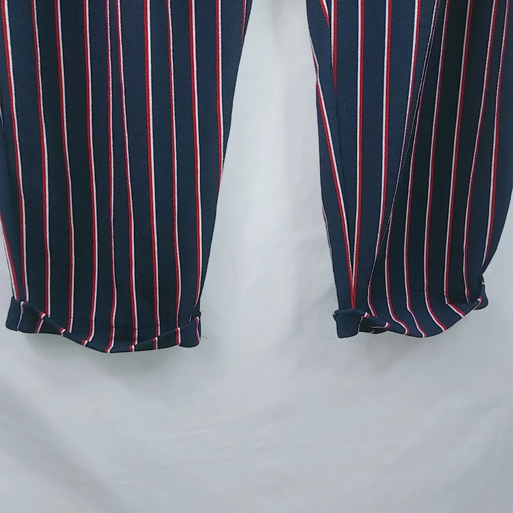 Almost Famous 3X Paper Bag Navy Maroon Striped Pants - Image 6