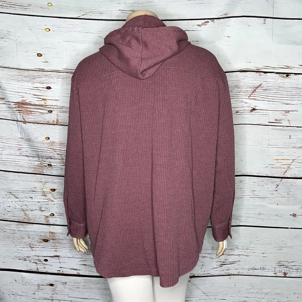 Natural Reflections Size XL Purple Hooded Shacket - Shirt Jacket - Image 4