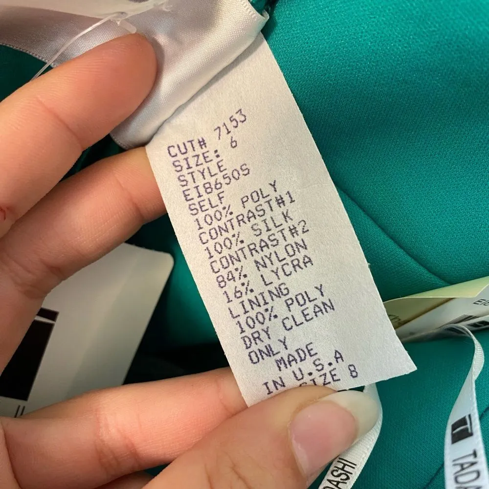 Tadashi | NEW Strapless Silk Ruffle Dress Prom Party Gown Green Sz 6 - Image 10