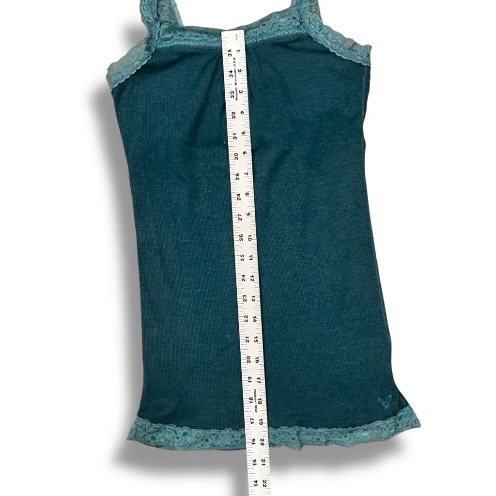 VTG 00s American Eagle Womens Lace Trim Y2K Cami Sz S Elena Gilbert Preppy A-6 - Image 6