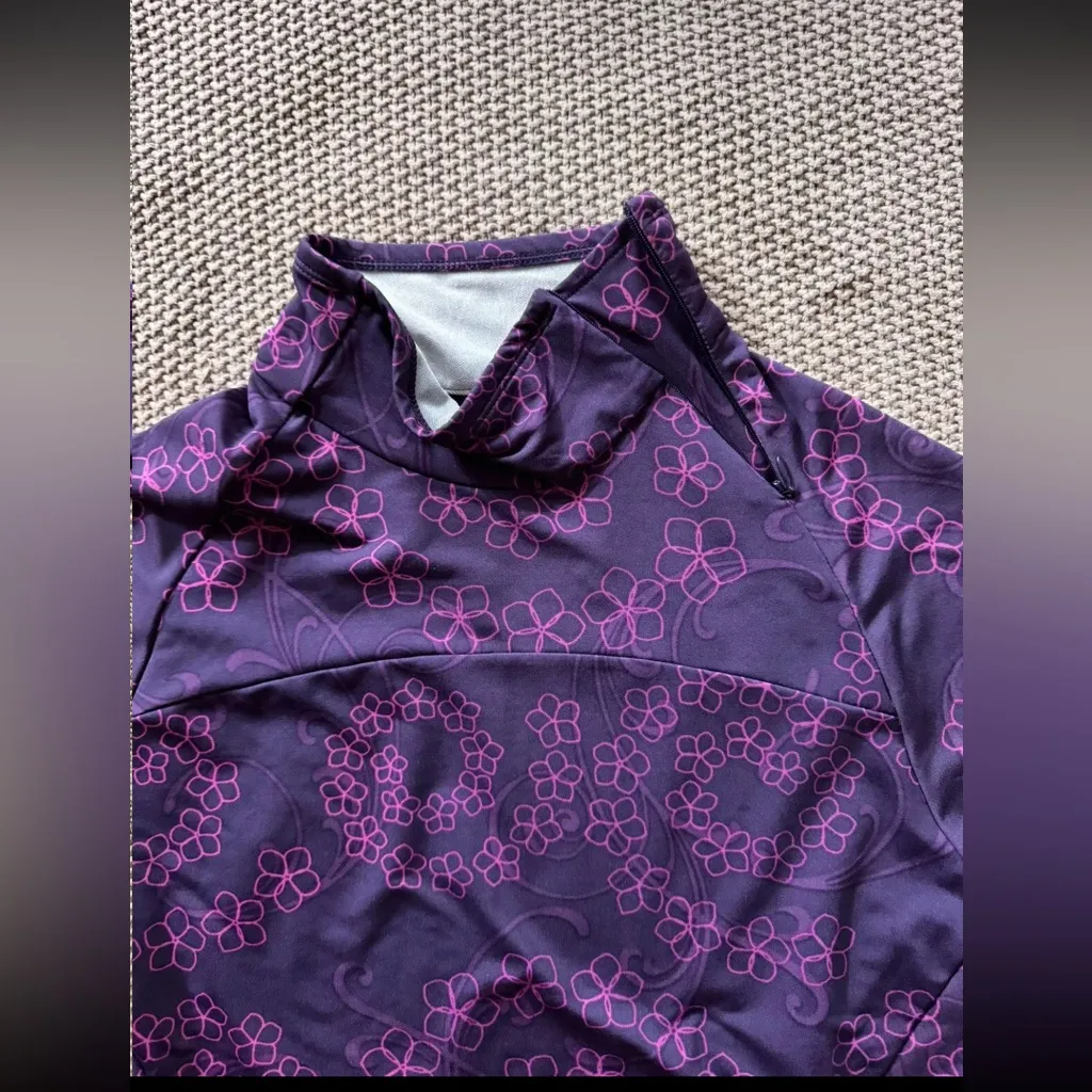 LLBean Women's 1/4 Zip Purple Pink Performance Sweatshirt Mock Neck Size M Size M - Image 3