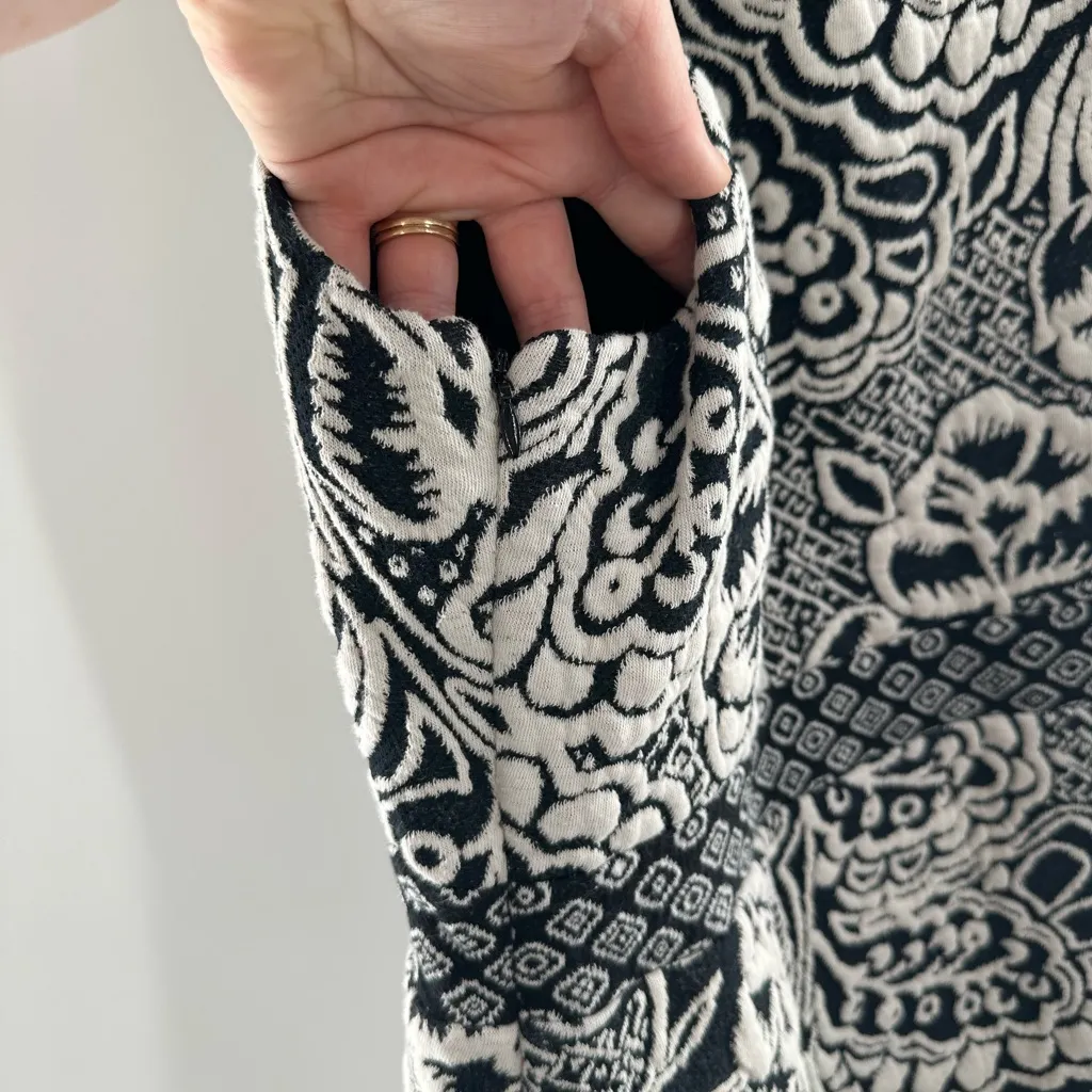 Ett:twa by Anthropologie Valery Structured Fit & Flare Black & White Knit Dress - Image 7