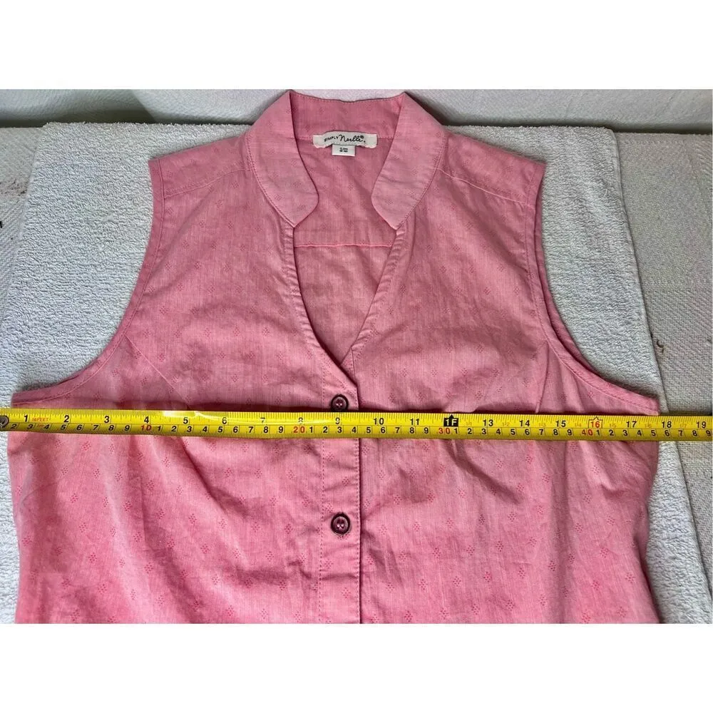 Women’s Simply Noelle Sleveless Button Up Blouse Pink/Coral Sz S/M 8-10 - Image 4