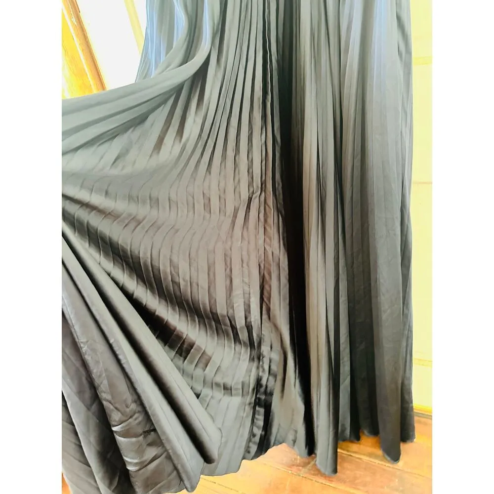 AMUR Black Satin Pleated Bustier Rib Cut - Image 13