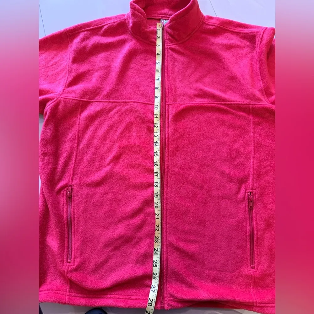 Colorado Clothing Red w/Black Trim Full Zip Fleece Jacket Size Large - Image 8