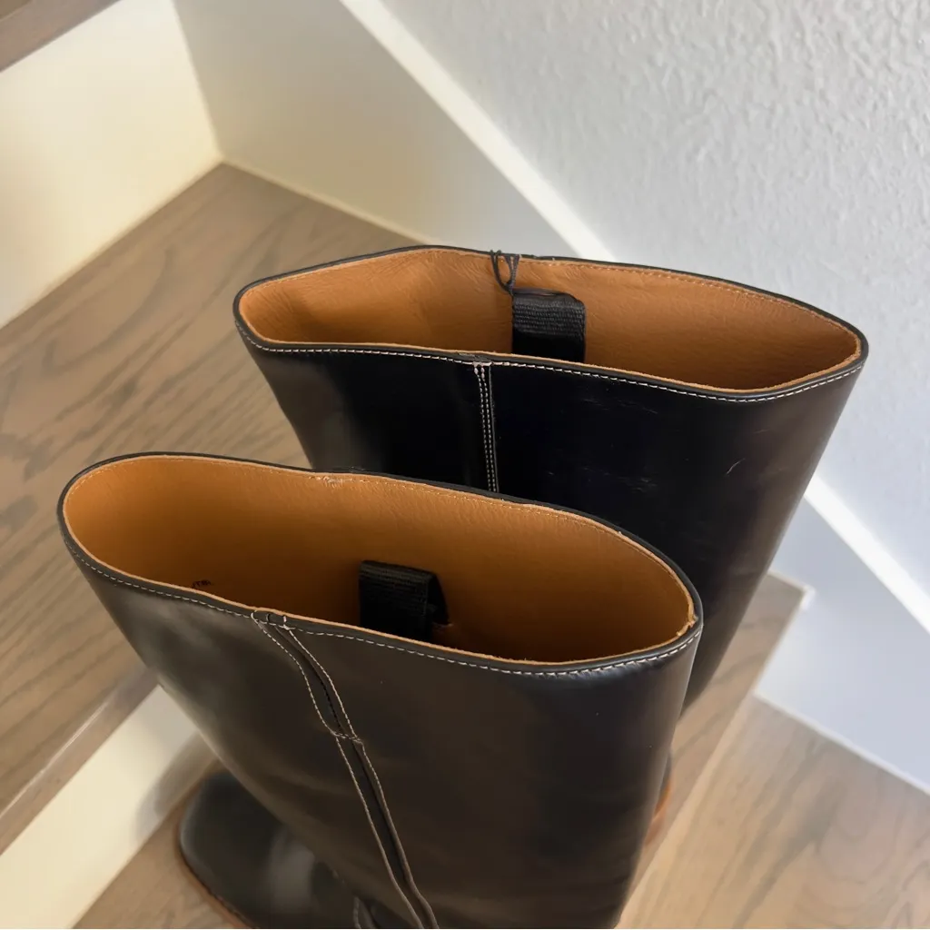 NWOB FRYE Anthropologie Frye Campus 14L Wide Calf Boots in Black Gatsby Leather - Image 8