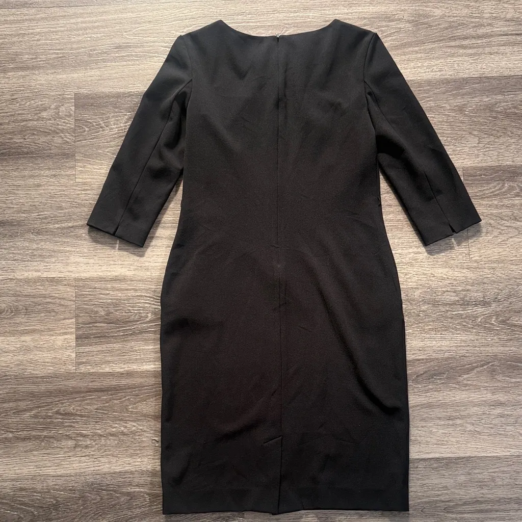 MM Lafleur Classic Black Dress Size 2 3/4 Sleeves With Pockets Bodycon - Image 2