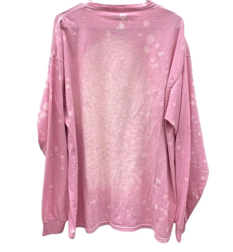 AC/DC Womens size 1X long sleeve bleach washed pink band tour tee👇🏼 - Image 3