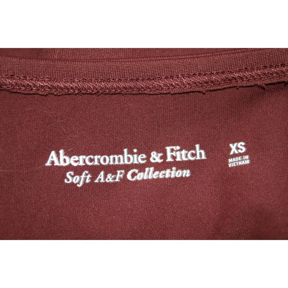 Womens Abercrombie & Fitch Soft AF Burgundy Red Long Sleeve Bodysuit Top Size XS - Image 3
