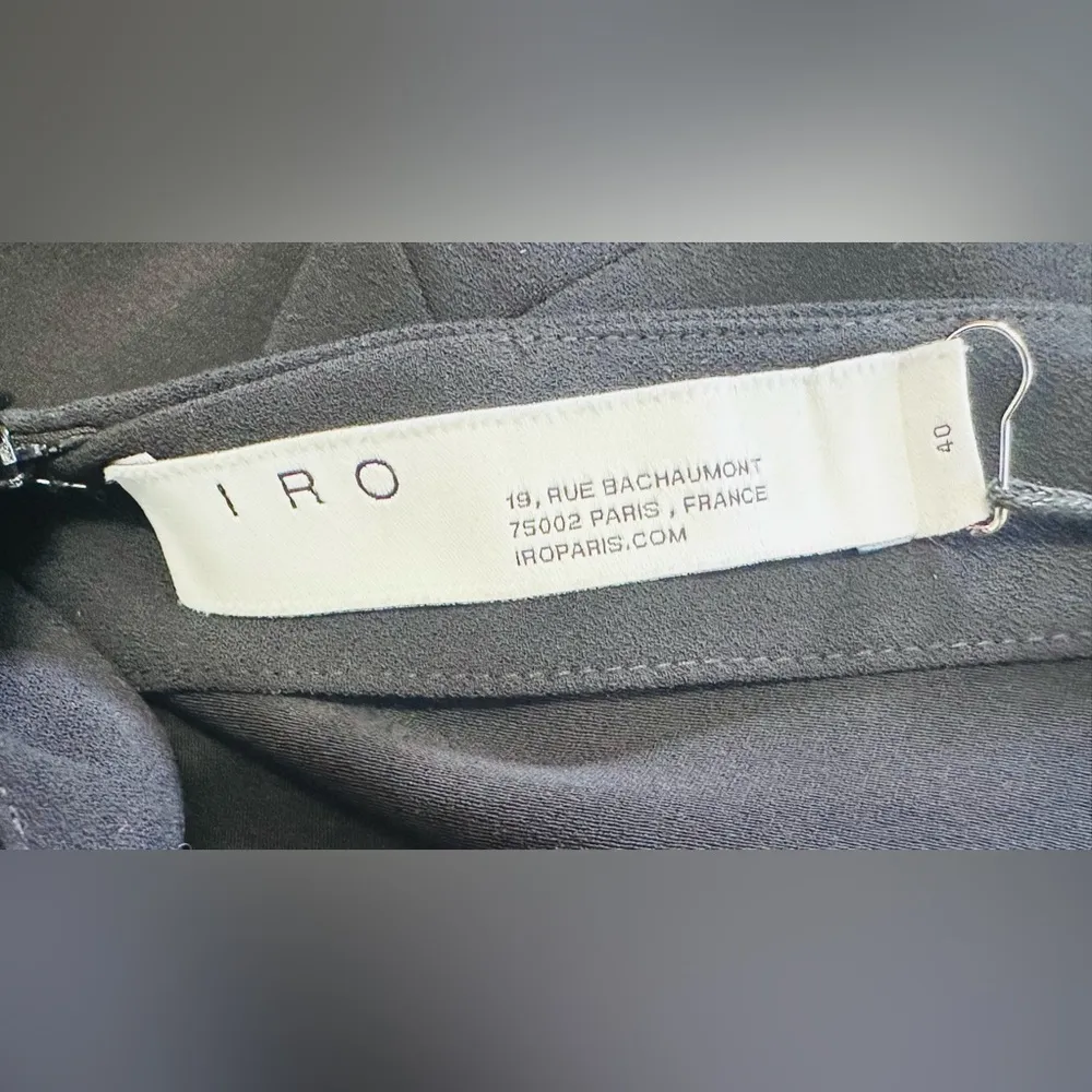 Iro Singles Scoopneck Flutter Sleeve Deep V Back Black Jumpsuit Pants Sz 40 NWT - Image 12