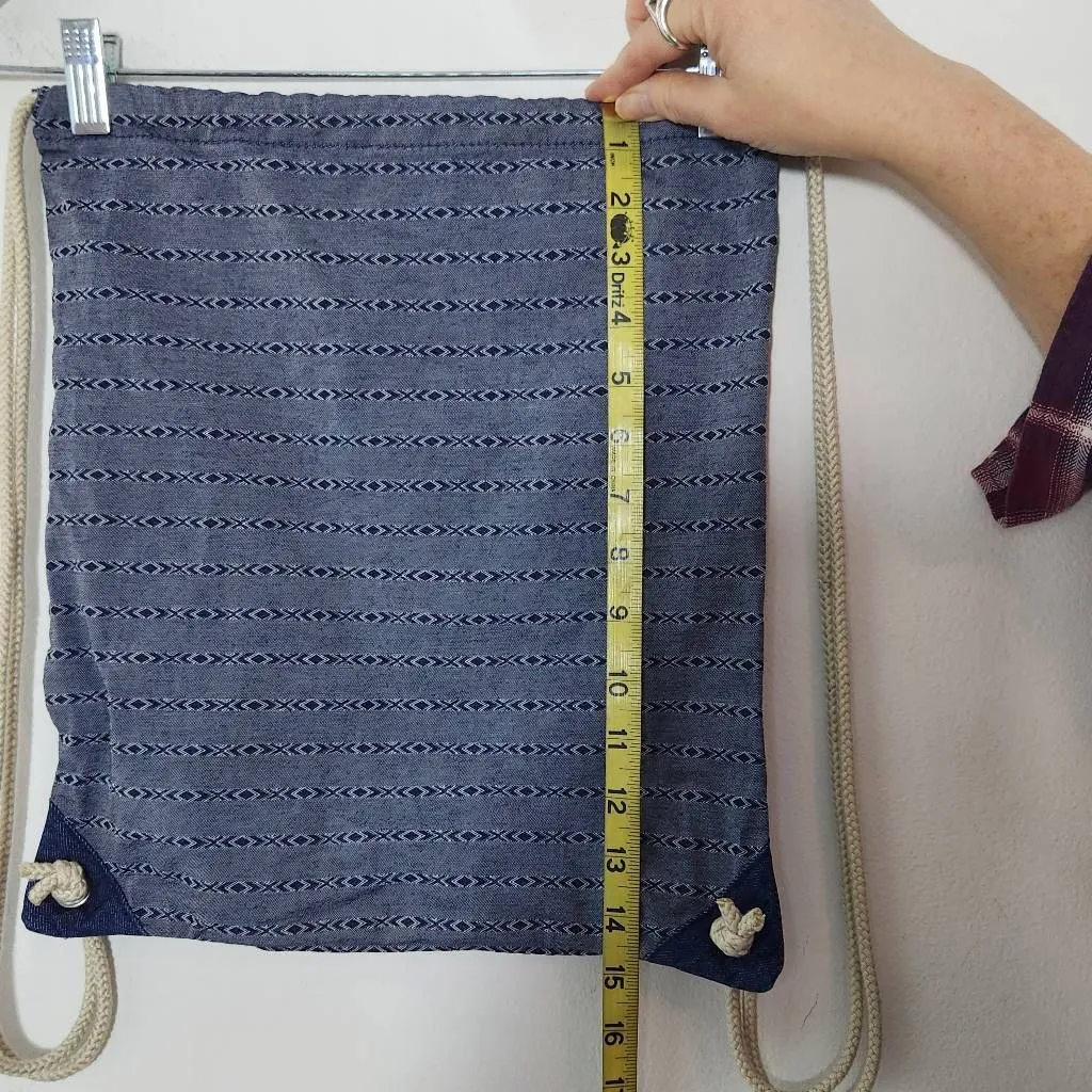 Dakine Drawstring Backpack Blue Dakine Cotton Boho Drawstring Bag - Image 6