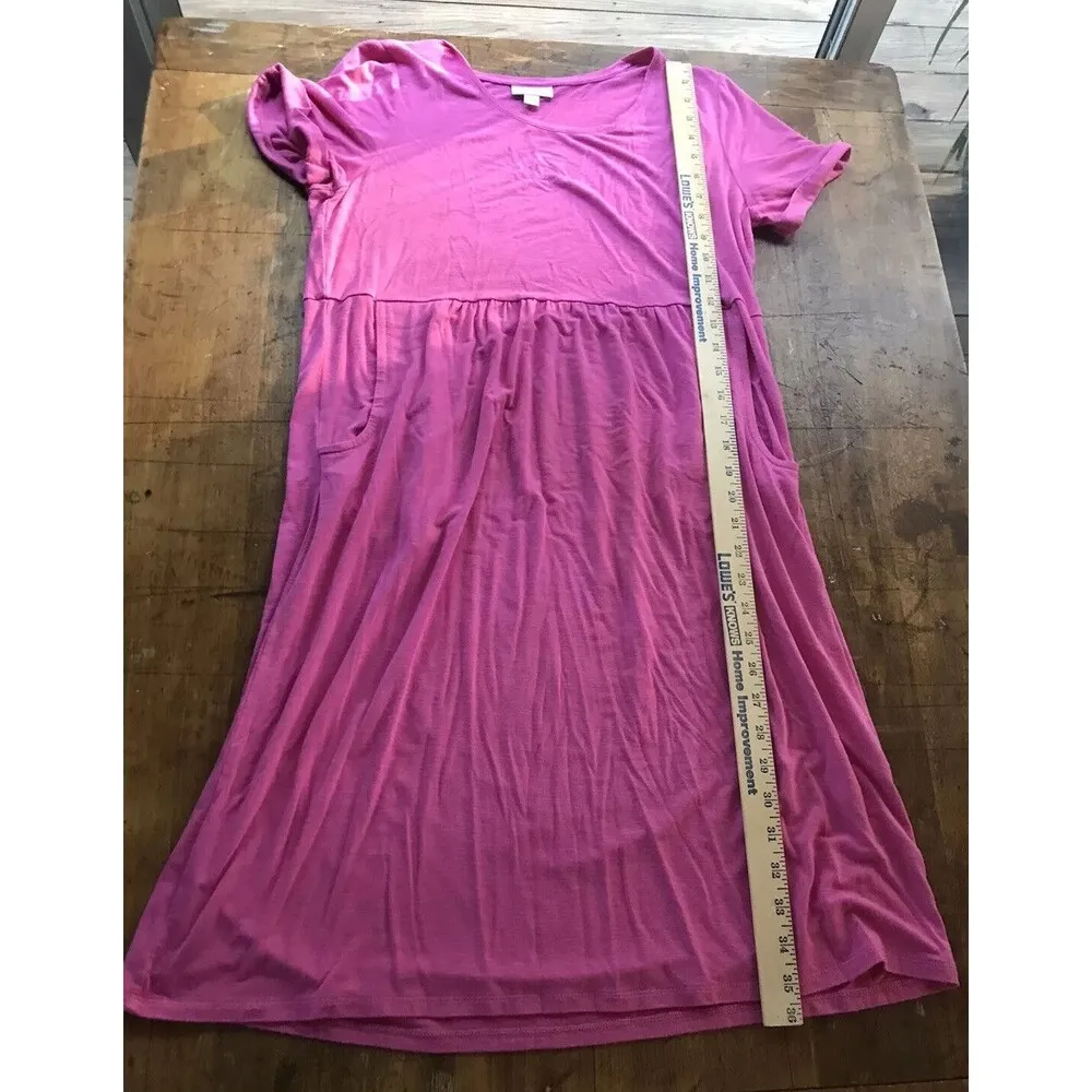 J. Jill Womens Size Small Pink Shift Dress Short Sleeve Rayon Spandex EUC G2 - Image 5