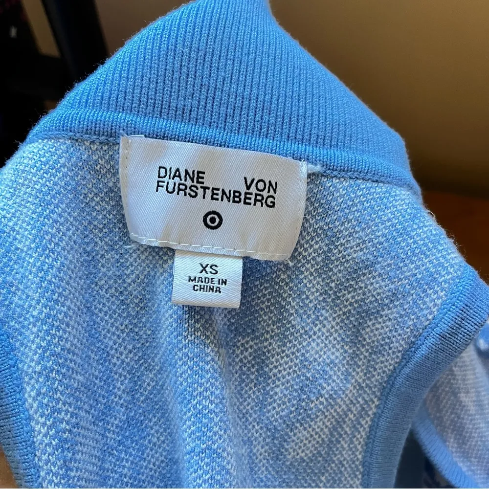 DIANE VON FURSTENBERG Target XS Collab Blue White Sleeveless‎ Midi Wrap Dress - Image 5