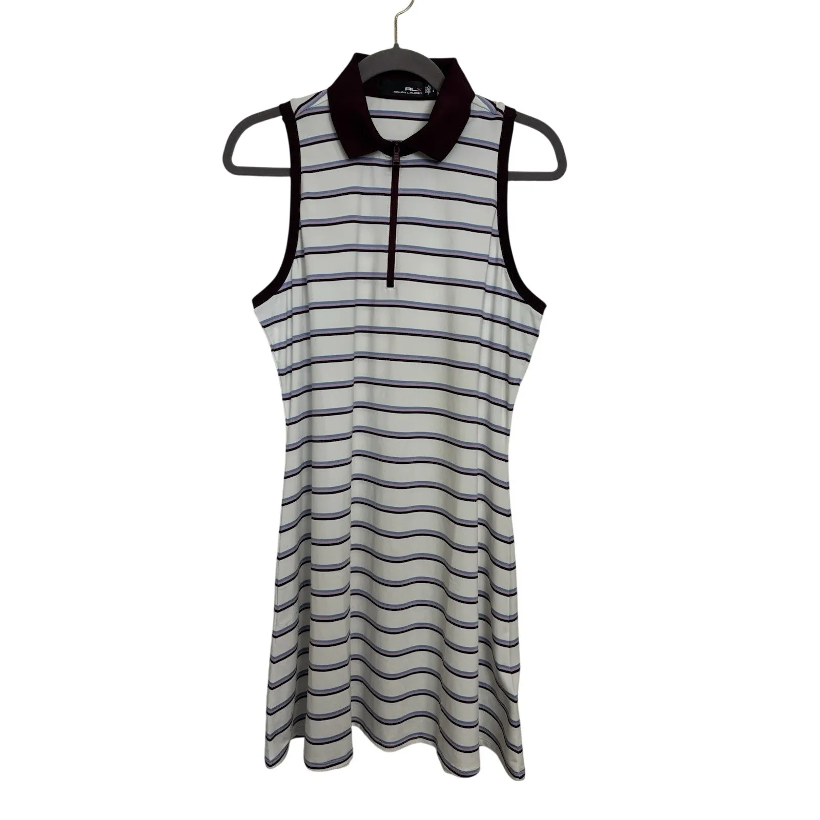 RLX Ralph Lauren Striped Sleeveless Polo Golf Dress Size Large Pickeball Preppy - Image 2
