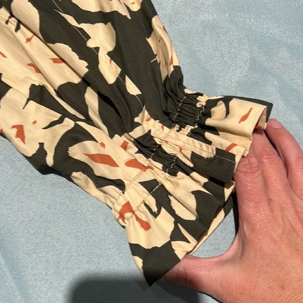 NWT ZARA MULTICOLOR HIGH WAIST FLORAL PRINTED BALLOON PANTS C21 - Image 5