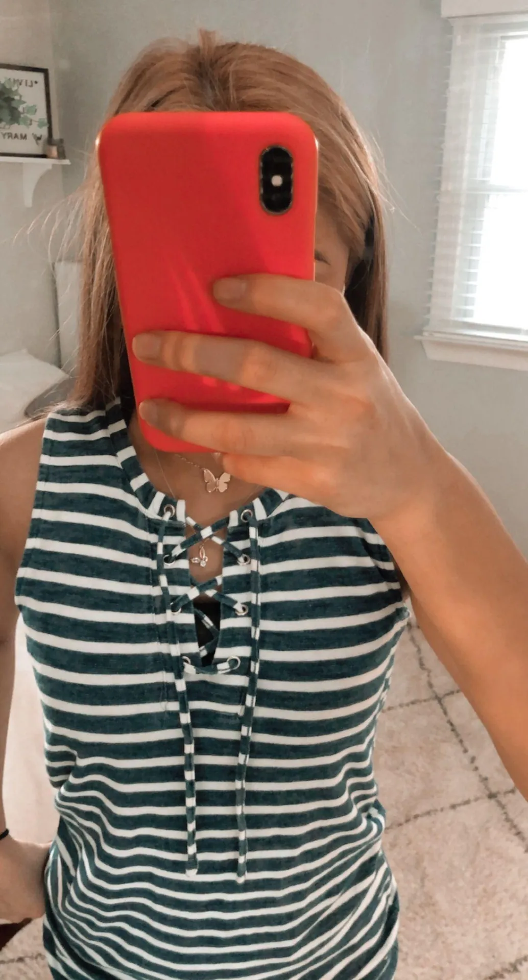 Lace Up stripe dress Multi - Image 2