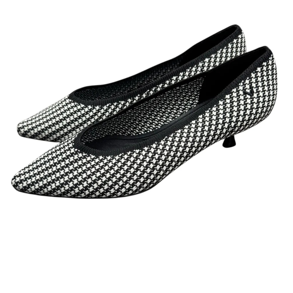 Vivaia Pointed Toe Kitten Heels Womens Shoes Houndstooth Black White EU 38.5 Size 7.5 - Image 3