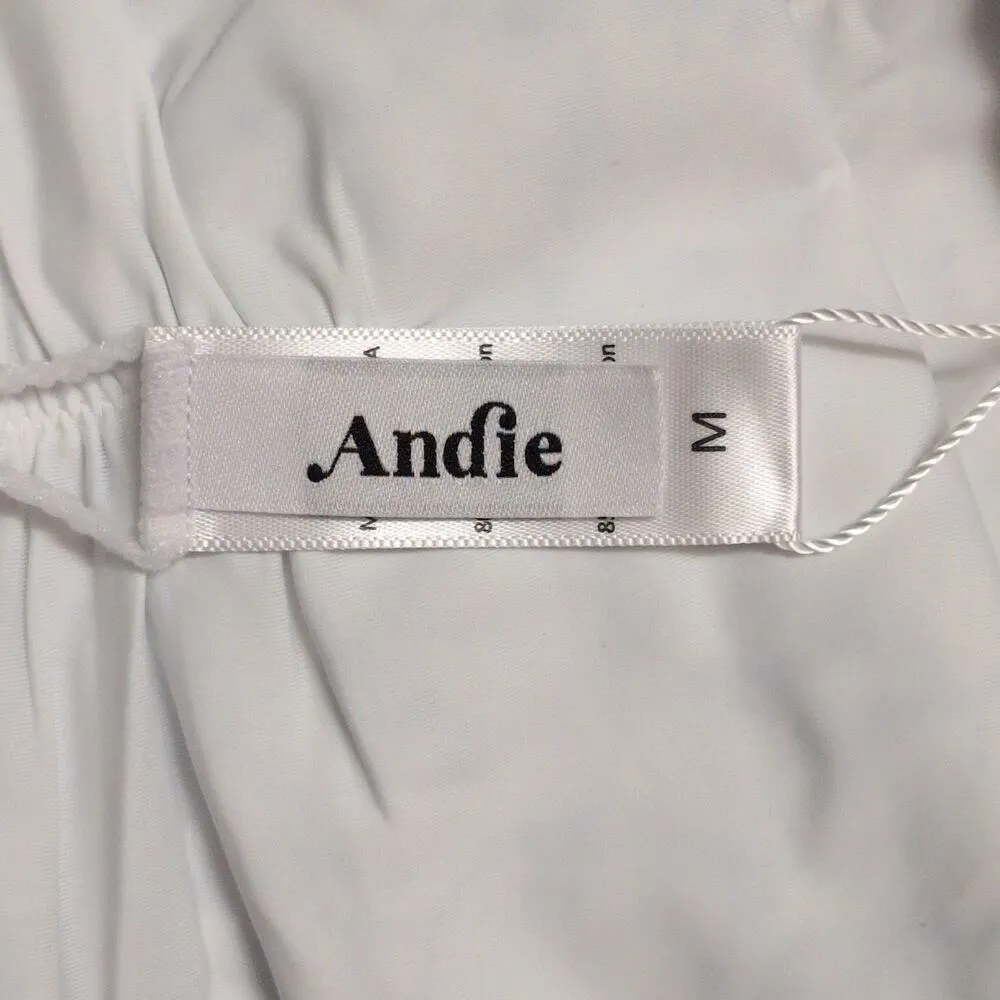 NWT Andie Symi Bottom Ditsy Bloom Blue White Ruched Back Waistband Swim Size M - Image 5