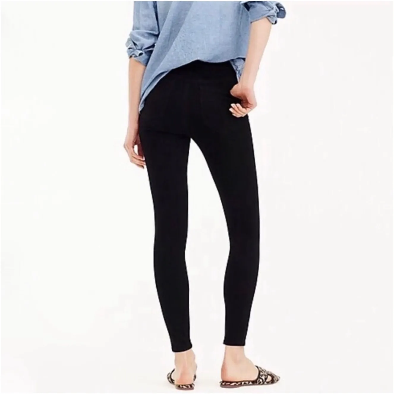 J.Crew J. Jill Pull On Toothpick Black Pull Pull Jeans Size 29T - Image 4