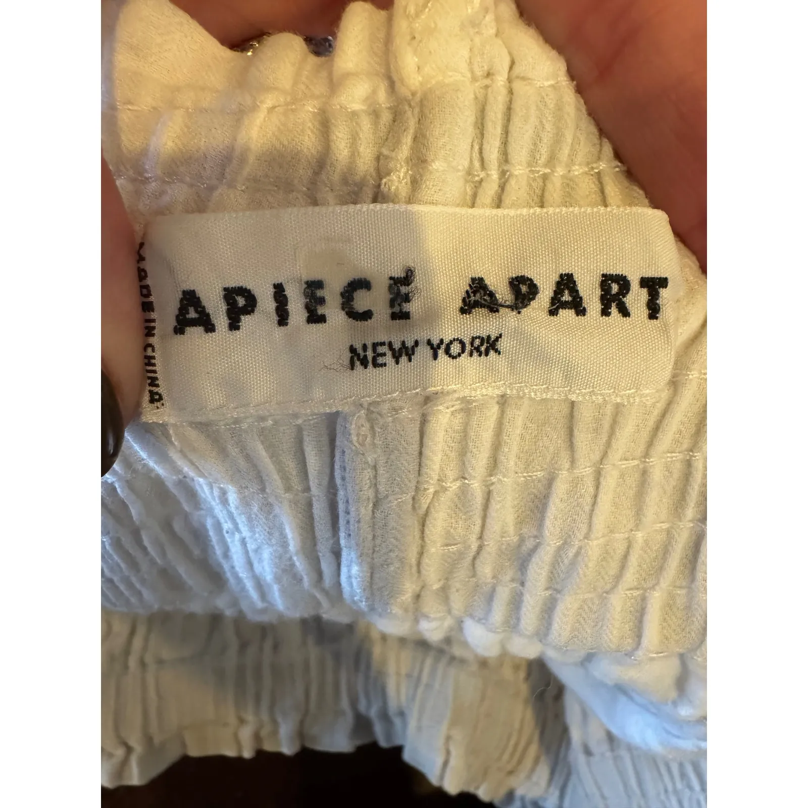 Apiece Apart Skirt Women Medium White Cotton Analisa A Line‎ Mini Pom Pom Tiered - Image 6