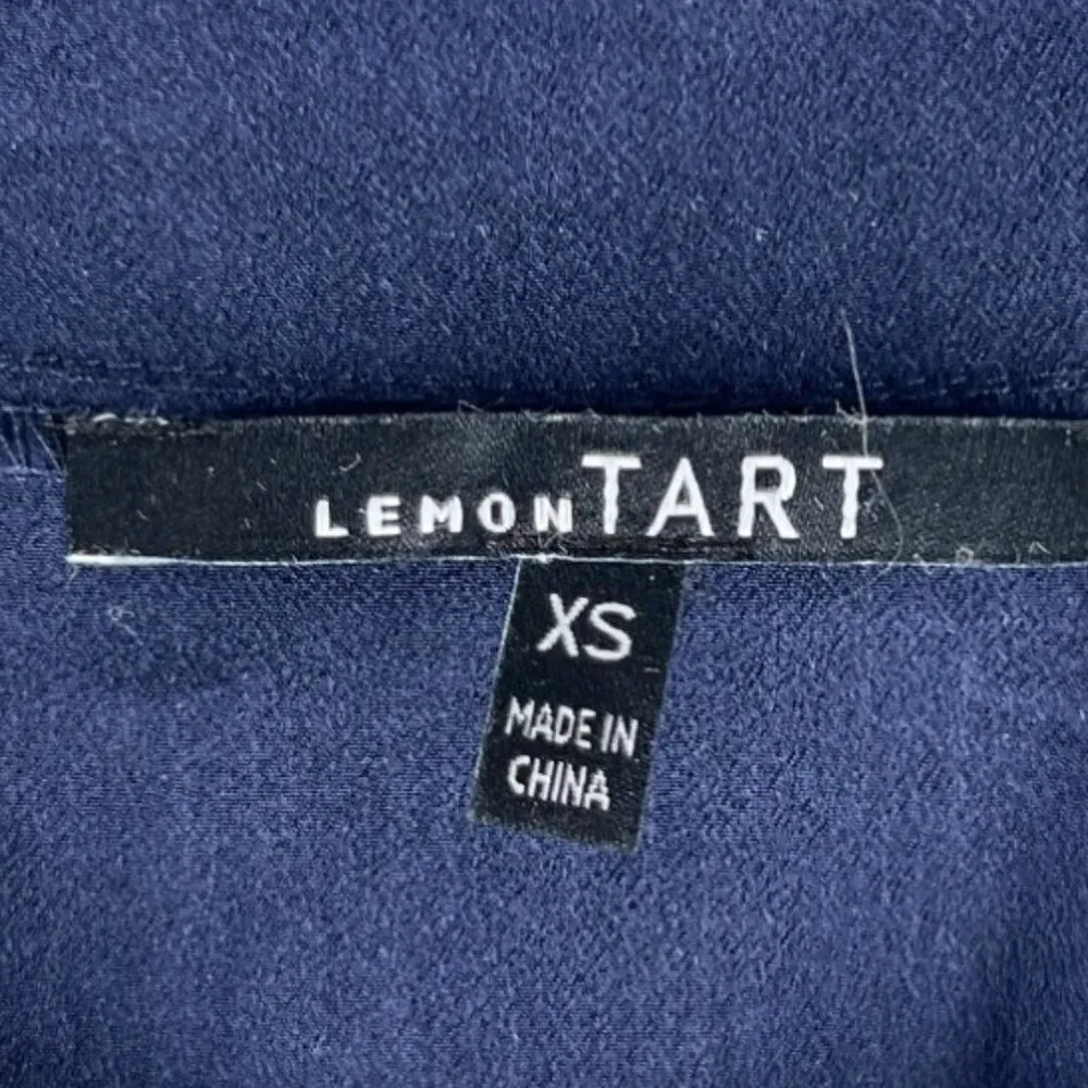 Lemon TART Womens‎ Tops Size XS Feronia Dolman Short Sleeve Wrap Blouse Blue - Image 3