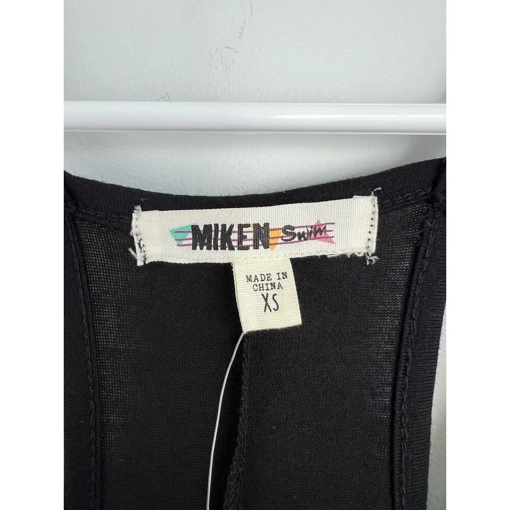 Miken Swim Maxi Bodycon Minimalist Swim Coverup XS Black - Image 6