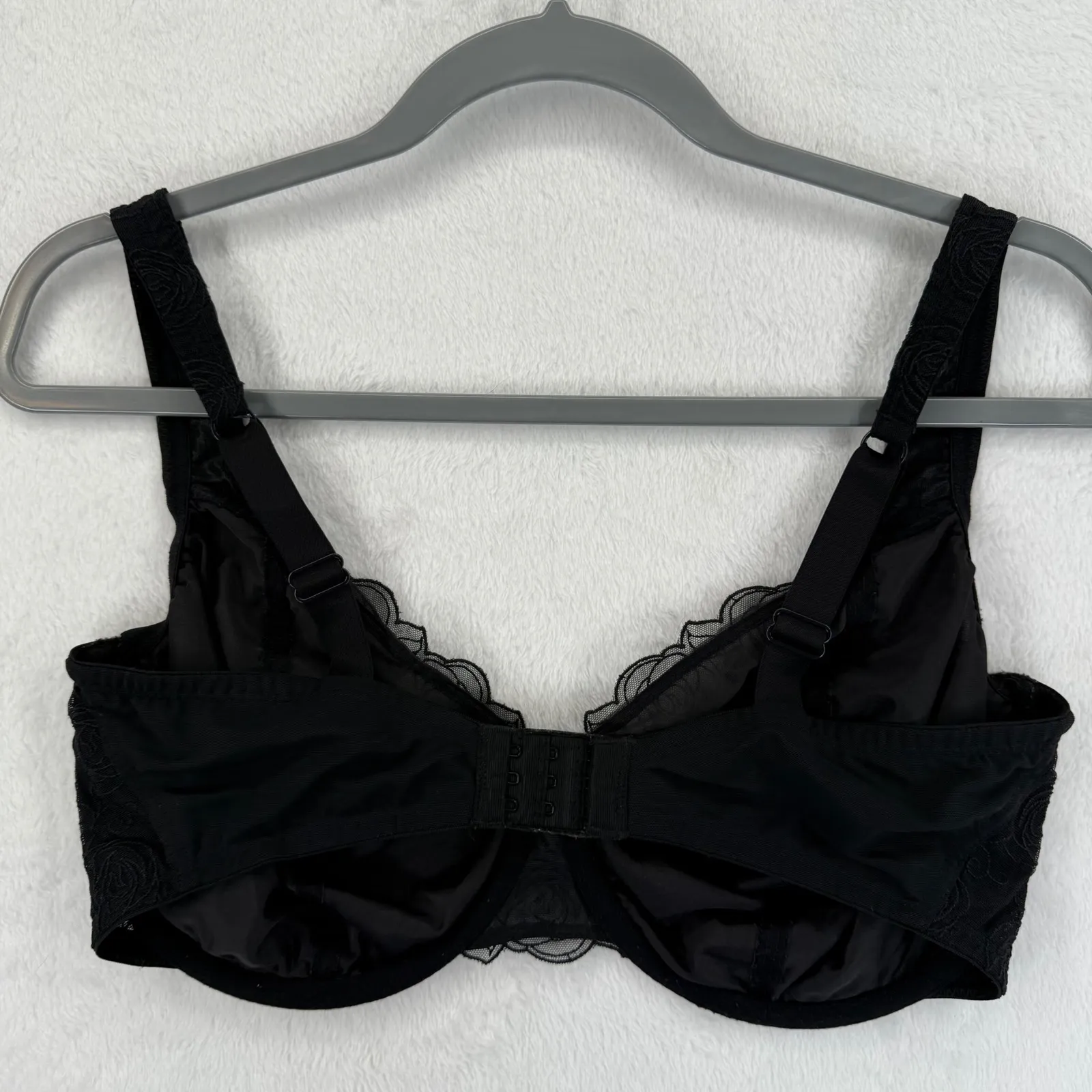 Bali Lace Black Rose‎ 38DD Bra Underwire Full Coverage Wireless Comfort - Image 4