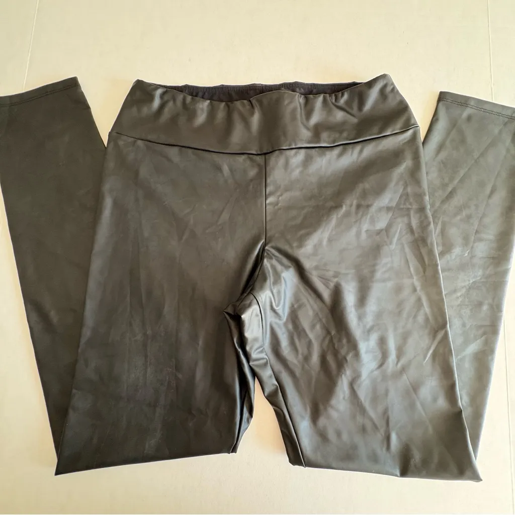 Calzedonia thermal leather effect leggings black medium - Image 4