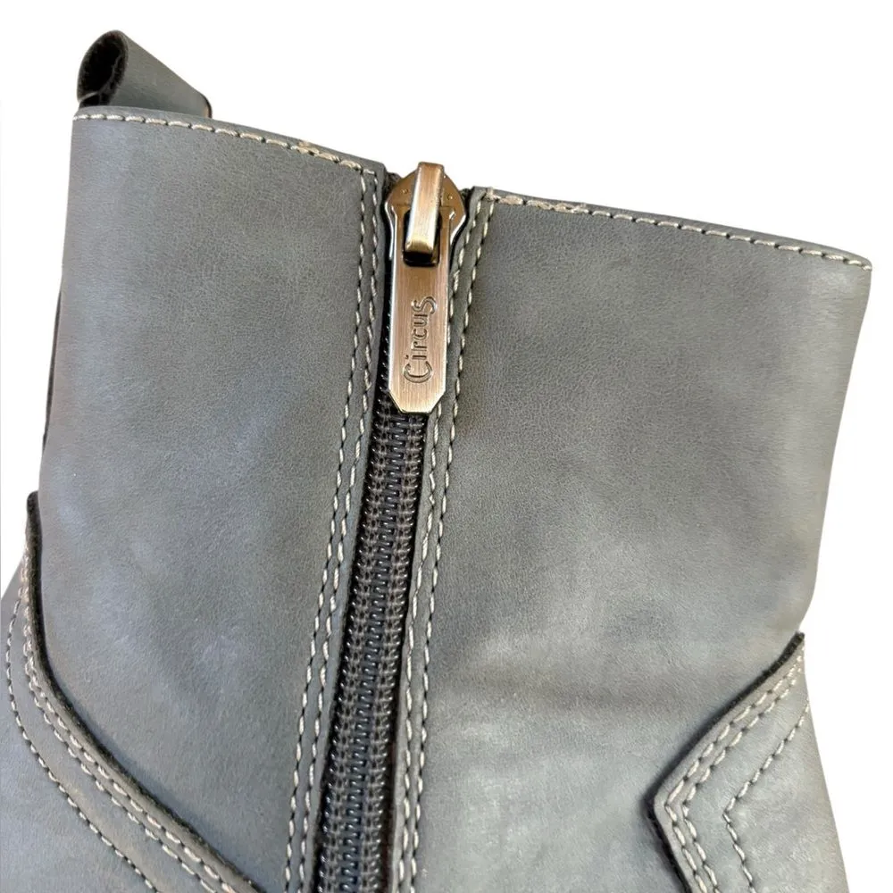 Circus By Sam Edelman Western Boots Garth Gray Blue Faux Vegan Leather Womens 6 - Image 10