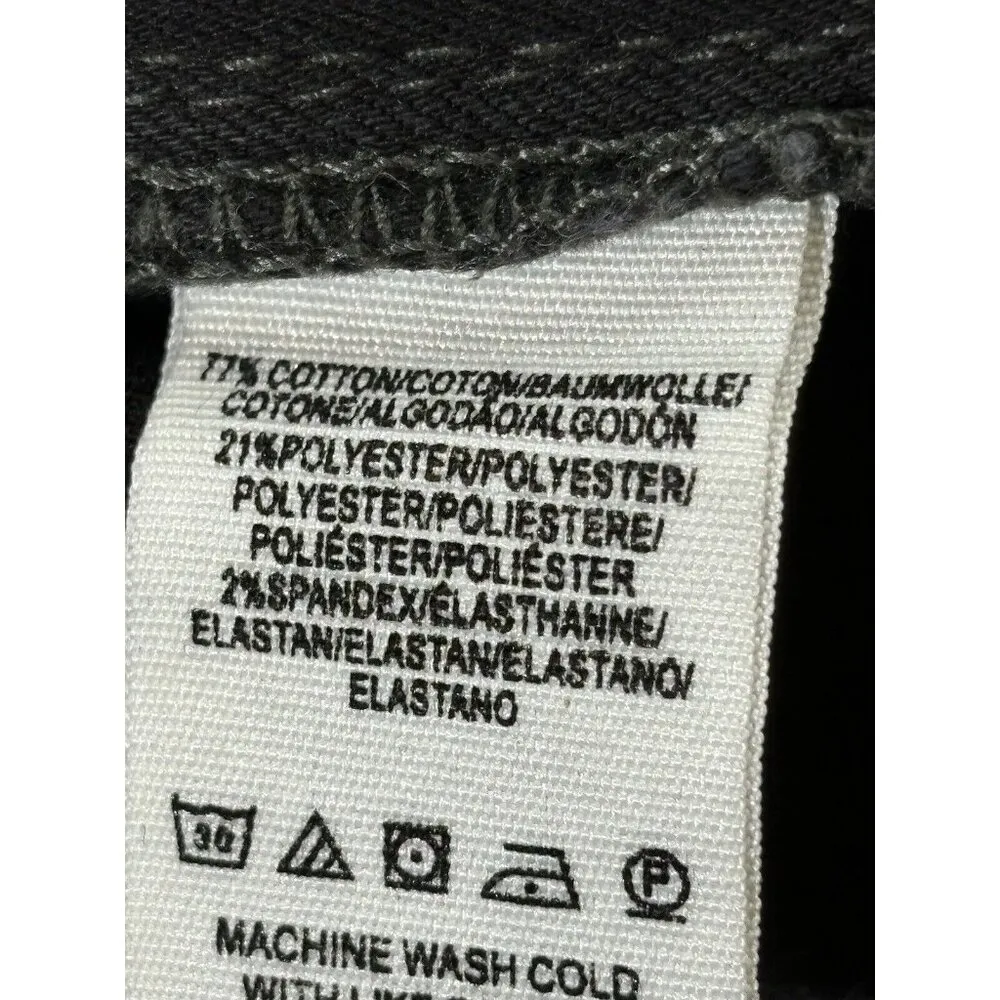 Free People We The Free Boyfriend Overalls Distressed Black Denim Women Size 27 - Image 5