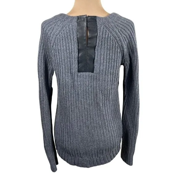 David Lerner Women's Long Sleeve Sweater Faux Leather Detail Size XS Extra Small - Image 2