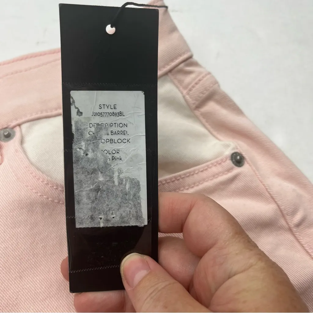 Veronica Beard Jeans Charlie Barrel Leg High Rise Pink Color-block 31 / 12‎ NEW - Image 5