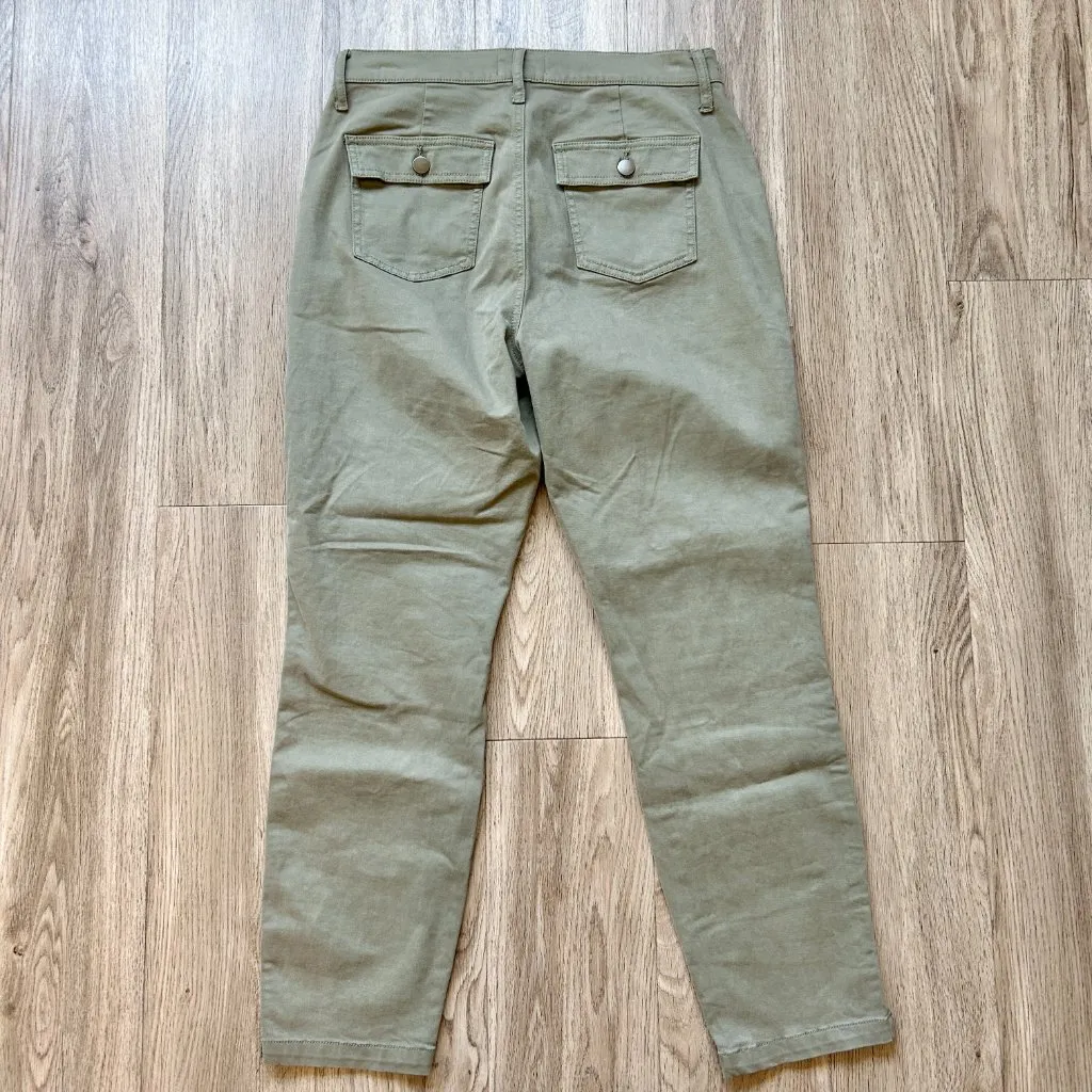 Evereve Payton Utility Ankle Slit Pant in Olive Green Size 28 - Image 12