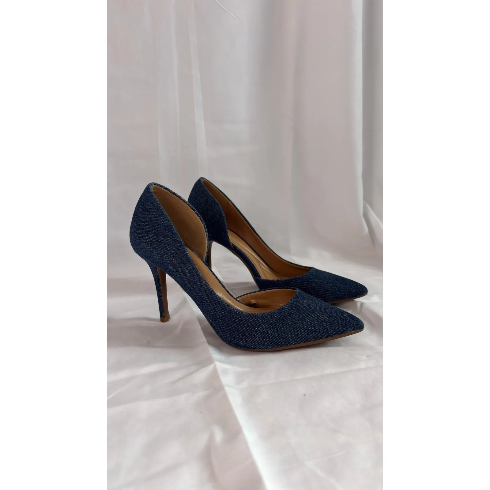 Jessica Simpson Denim DOrsay Pumps Stiletto Heels Dark Wash Size 7.5W - Image 2