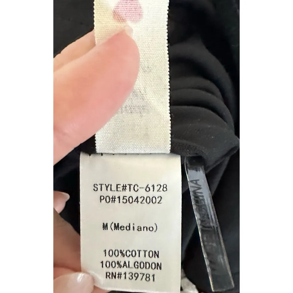 Tea & Cup Black & White Pom Pom Romper Size M - Image 8