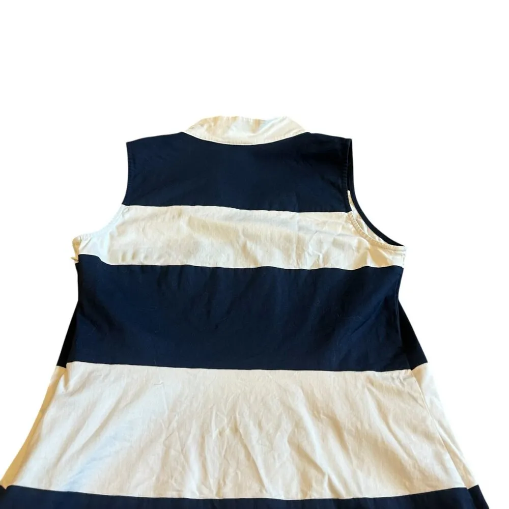 Sail to Sable STS Navy White Stripe Dress Sleeveless Sheath Size Small Women's - Image 9