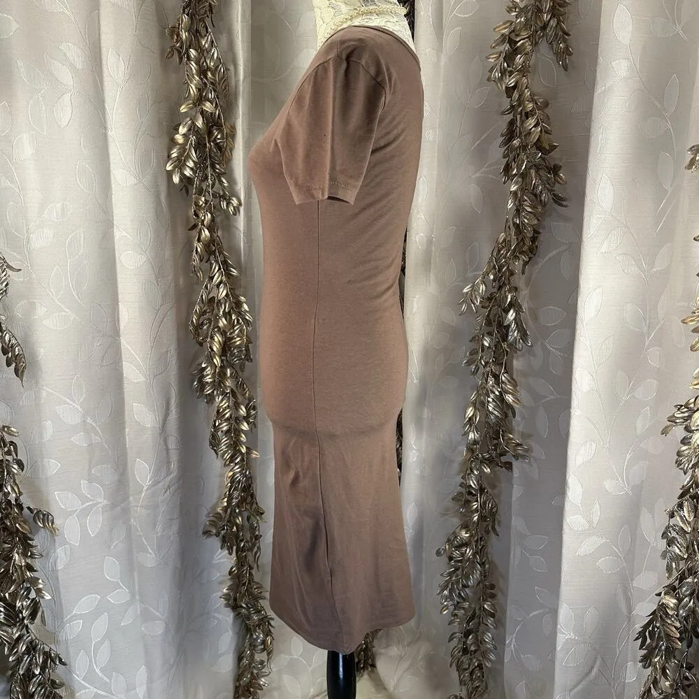 Zenana‎ Women’s Small Mocha Bodycon Midi Dress | Clean Girl Minimalist Chic - Image 5