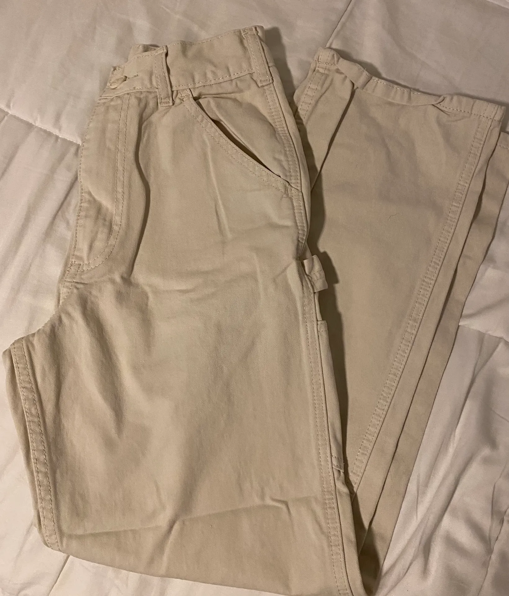 Cream Cargo Pants - Image 2