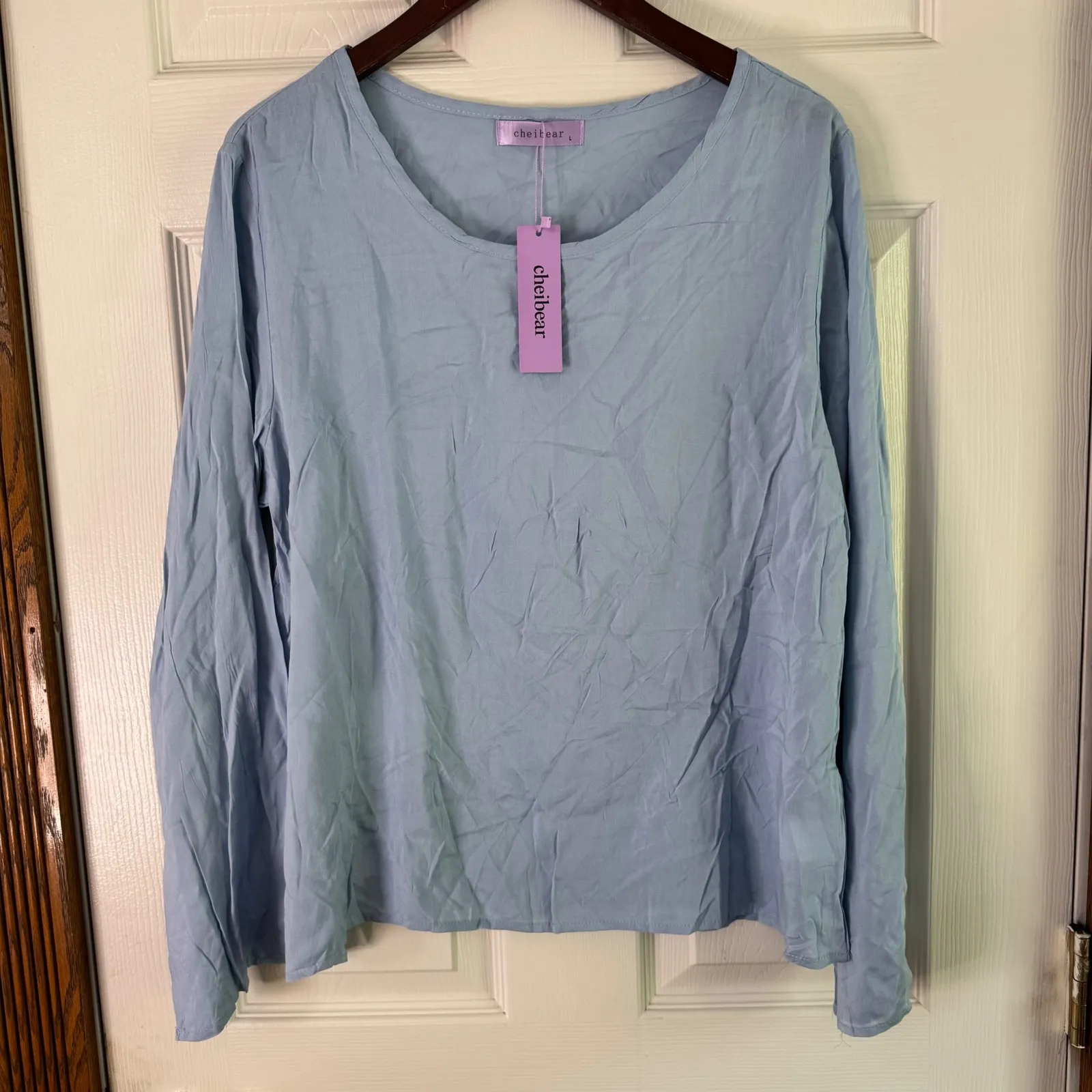 Floral Wide Leg Pants Elastic Waist Drawstring Comfy Loungewear Set 2 pc Size M Blue Size L - Image 8